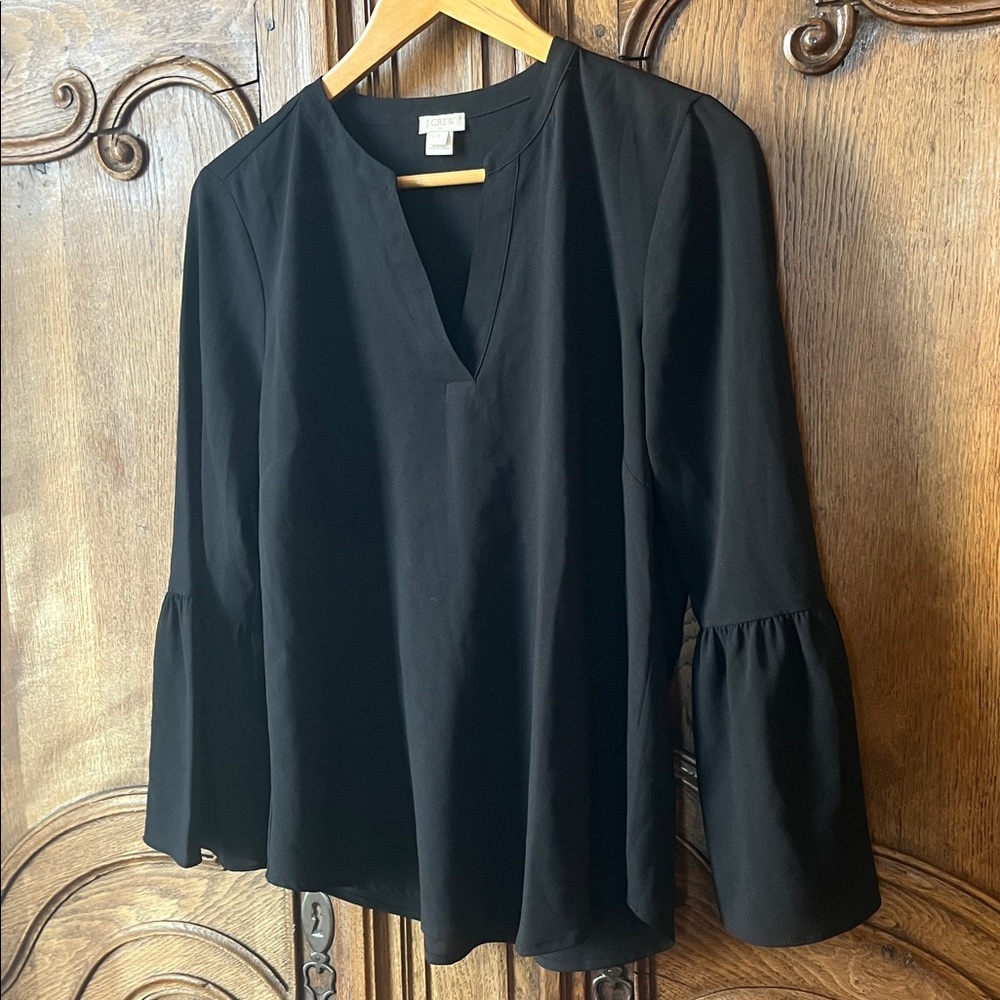 J. Crew Bell Sleeve V Neck Blouse - Picture 14 of 14